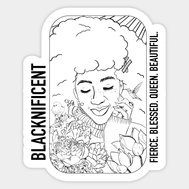 Blacknificent / So Beautiful Sticker by nathalieaynie